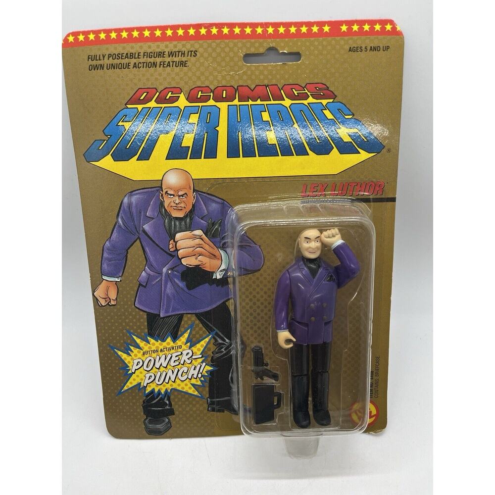 Vintage Toy Biz Lex Luthor DC Comics Super Heroes 1989 MOC Mint on Card